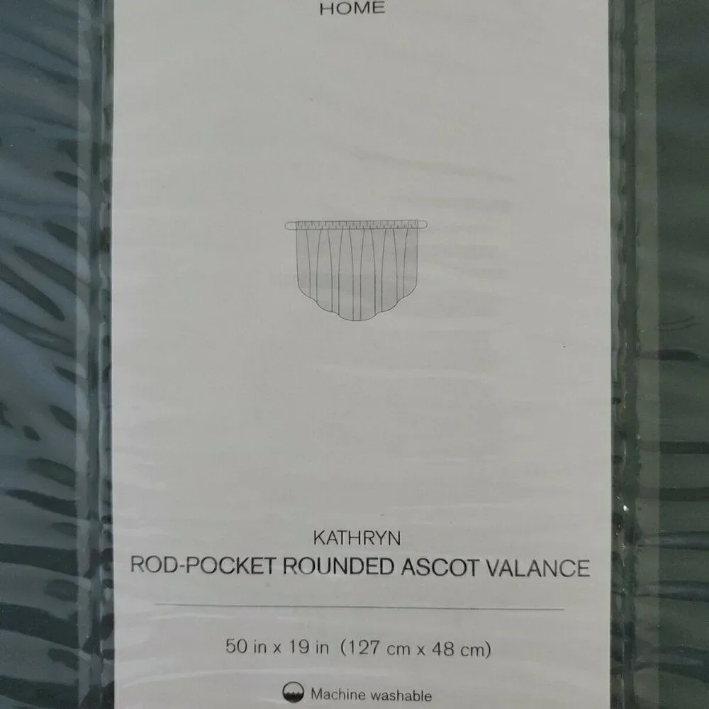 Liz Claiborne Kathryn Rounded Ascot Valance  teal Window Curtain